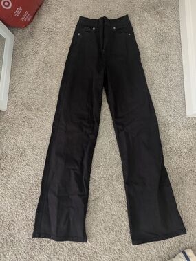 H&M Black Corduroy High-Waist Pants